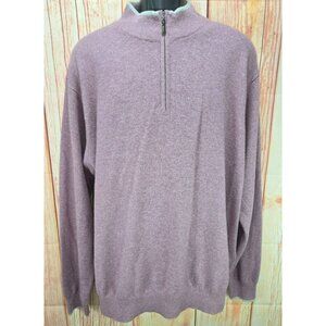 Peter Millar Maroon 100% Pure Cashmere 1/4 Zip Pullover Sweater XL